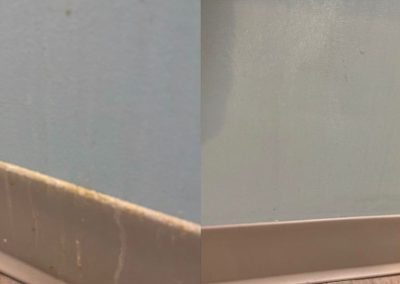 Baseboard - before and after cleaning