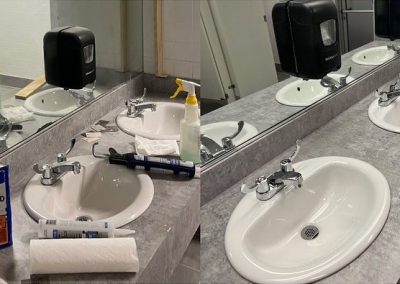 Office bathroom - before and after cleaning